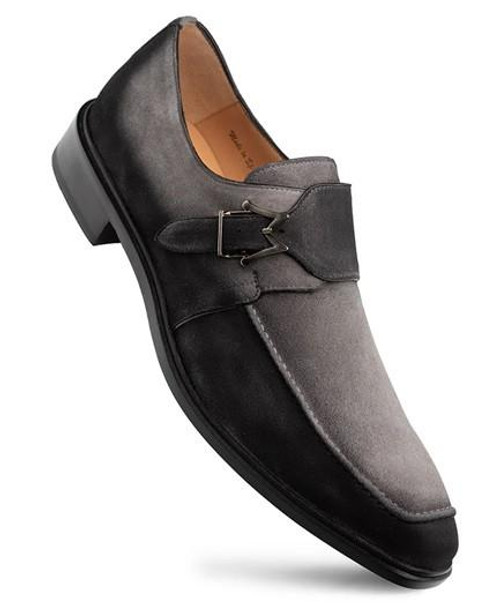  Mezlan Men's Gray Suede Designer Monk Strap Shoes Diesel 