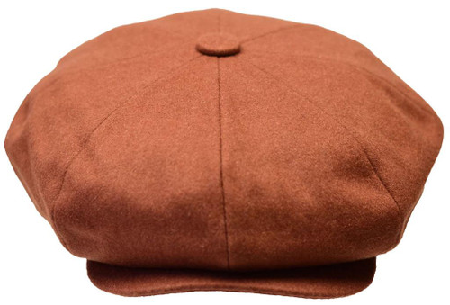  Mens Brandy Brown Newsboy Hat Applejack Cap 100% Wool ME-908 