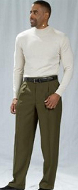  Pacelli Olive Green Pleated Baggy Fit Dress Pants 810004 Size 34/32, 36/34 Final Sale 