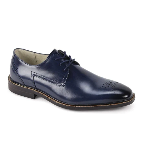 Giovanni Mens Blue Medallion Toe Lace Up Shoes Toby