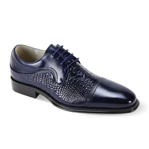  Giovanni Mens Croc Print Blue Captoe Wedding Shoes Mattias 