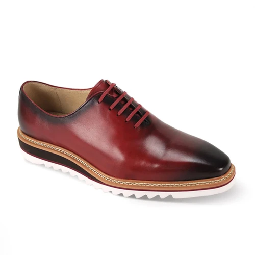 Giovanni Mens's Wine Casual Oxford Lace Up Shoes Ruben