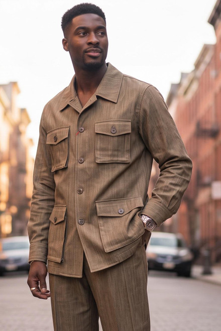  Robert Lewis Men's Camel Casual Jacket Outfit Suit RL007 