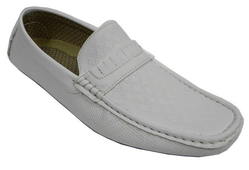  AC Mens White Casual Driving Moc Shoes 6650 Size 8.5, 