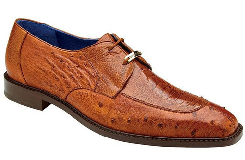  Belvedere Mens Almond Rust Ostrich Skin Split Toe Shoes Bolero 