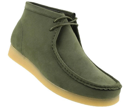  British Style Chukka Boot Men's Moccasin Toe Olive Green Jason2 
