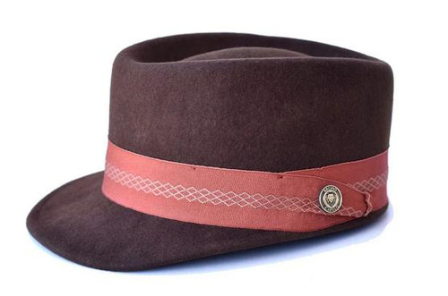 Bruno Capelo Brown Legion Wool Fashion Hat LG160 Size L 