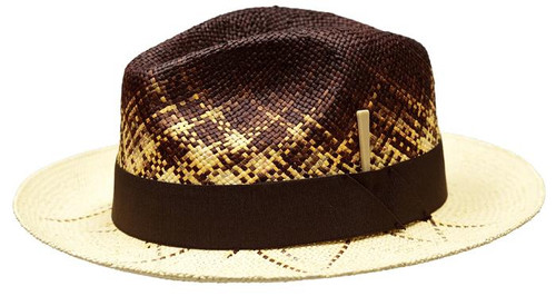  Bruno Capelo Summer Cognac Brown Straw Fedora Hat for Men RA840 