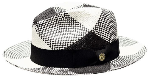  Bruno Capelo Designer White Black Straw Hat for Men CU400 