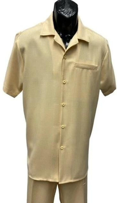 Dreams Mens Yellow Patterned Short Sleeve Walking Suit  Skipper 265-37