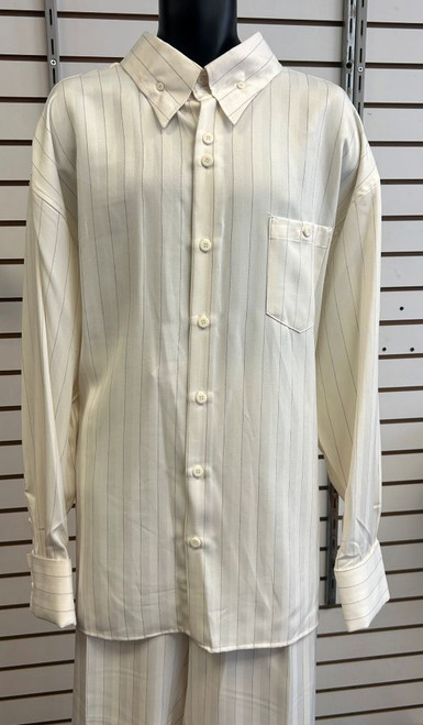 Canto Big and Tall Cream Stripe Walking Suits Size 5XL/50 Waist Final Sale Canto Big and Tall Cream Stripe Walking Suits Size 5XL/50 Waist Final Sale