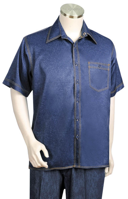  Canto Denim Style Short Sleeve Walking Suits 684 