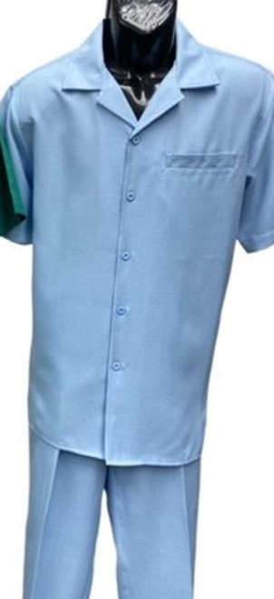  Mens Sky Blue Patterned Short Sleeve Walking Suit  Skipper 265-21 