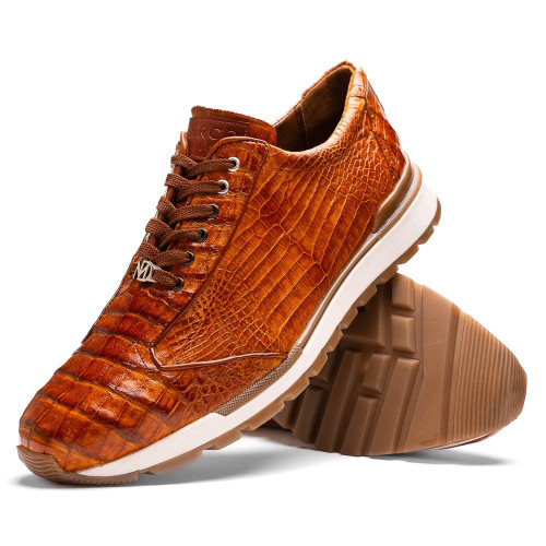  Marco Di Milano Genuine Crocodile Cognac Fashion Sneakers Alonzo 