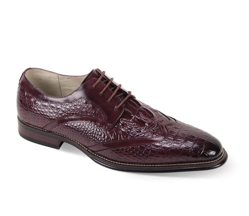  Giovanni Burgundy Leather Church Shoes Mens Wingtip Shane 