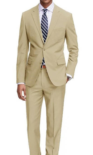  Demantie Men's Tan Modern Fit Suit Flat Front Pants M202-34 