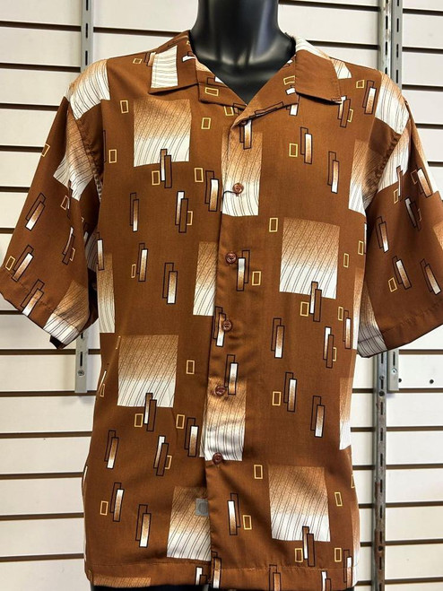 Mens Rust Fashion Short Sleeve Shirt by Gochu Size XL Final Sale   Mens Rust Fashion Short Sleeve Shirt by Gochu Size XL Final Sale