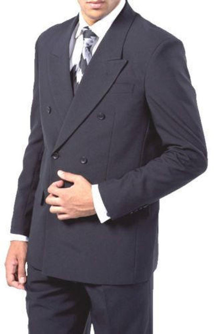  Double-Breasted Dress Suit Men's Navy Blue Pleated Front Milano 901P DPP 