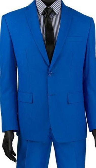 Vinci Lucci Tight Fitting Bright Blue Suit for Young Men Slim Fit S-2PP 