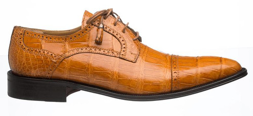  Alligator Shoes Ferrini Mens Cognac Cap Toe 216 