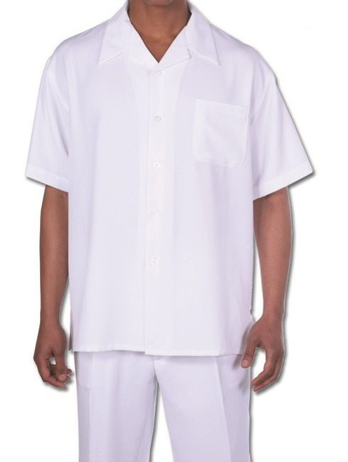 Prestige Mens White Woven Linen Walking Suit CPT601 2XL Final Sale