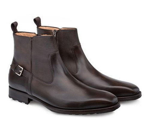  Mezlan Mens Tobacco Brown Italian Calfskin Chelsea Boot Size 9.5 Final Sale 