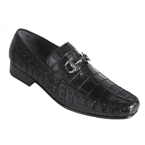  Mens Black All Over Crocodile Loafers Los Altos ZV108205 Size 8.5 Final Sale 