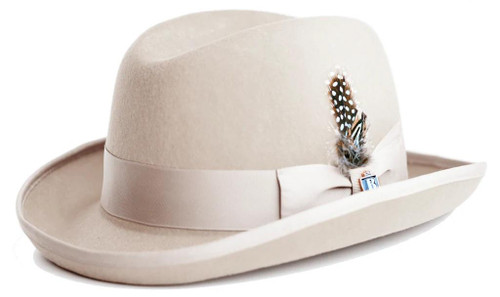  Mens Ivory Godfather Hat Wool Felt Homburg Dress Hats GF110 