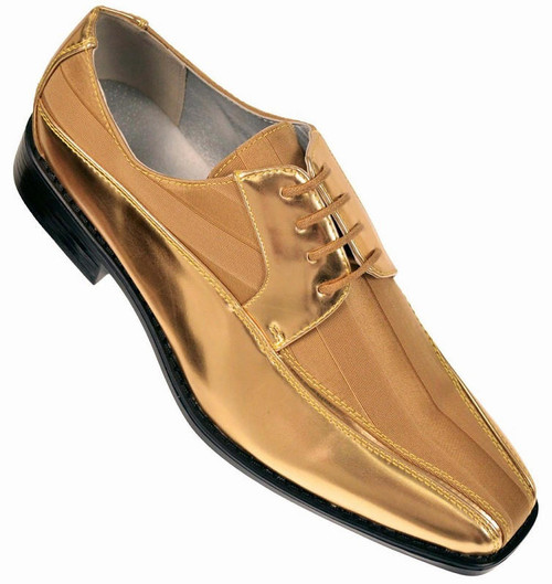  Tuxedo Shoes Mens Gold Stripe Bolano 179 IS Size 8.5,10 