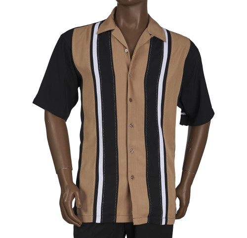  Inserch Mens Black Panel Short Sleeve Walking Suit 80356-01 Size M 