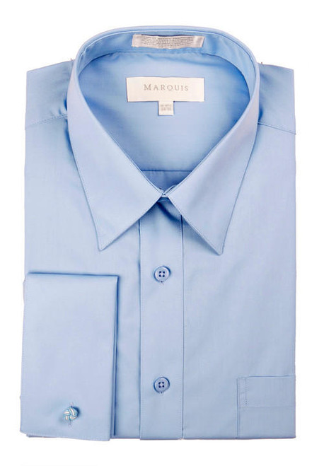  Marquis French Cuff Shirt Mens Light Blue Regular Collar 009F 
