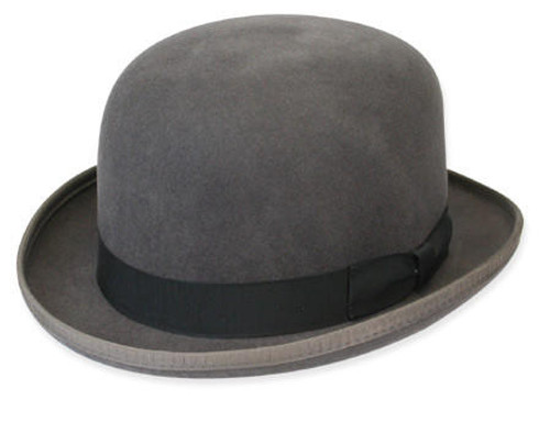 Mens 100% Wool White Bowler Derby Dress Hat 4745 Size XL