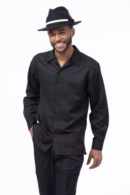  Montique Casual Walking Suit Mens Black Fashion Pattern 2576 