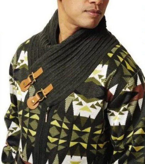  Silversilk Mens Olive Green Sweater Design Wrap Neck 2109 