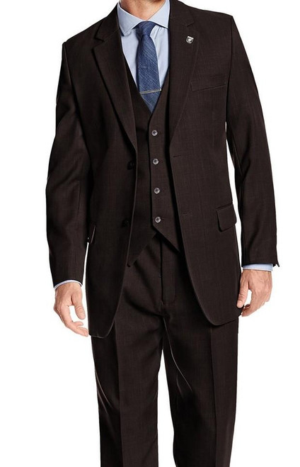  Men's 1920s Vintage Suit Brown Three Pc. Pleated Pants Suny 4016 