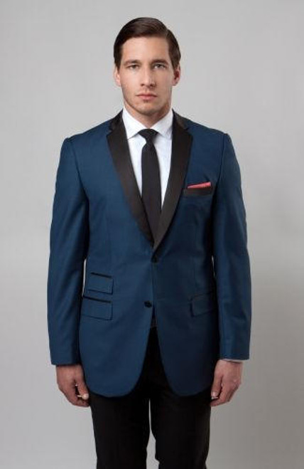  Men's Slim Fit Blue Tuxedo Jacket Size MJ136-03 48R Final Sale 