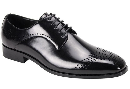 Men's Black Eel Print Italian Style Dress Shoes Antonio Cerrelli 6780 Size  8.5