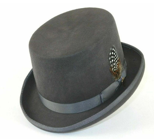  Men's Top Hat Charcoal Gray Victoria Wool TOP109 