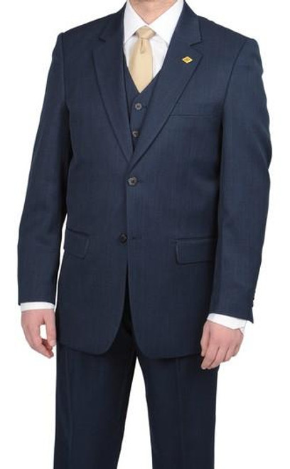  Mens 1920s Vintage Style Suit Navy 3 Piece Suny Vest 4016-002 