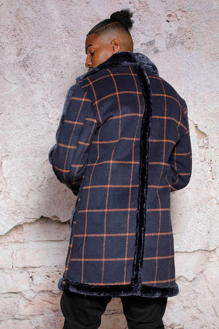 【新品未使用】　Plaid Mods Coat plaid-coat-manzini-mens-blue-