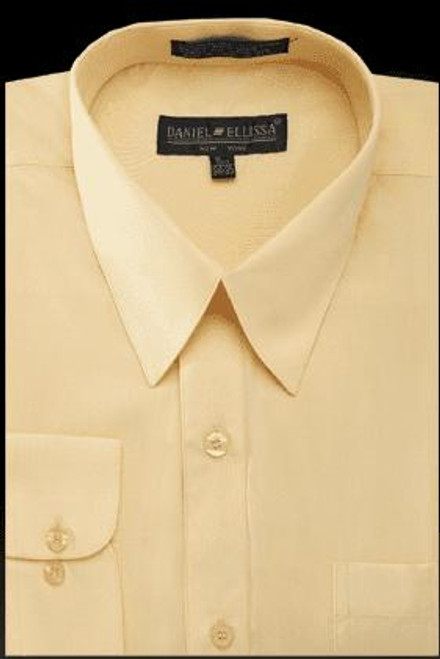  Mens Dress Shirt Yellow Regular Fit Daniel Ellissa DS3001 