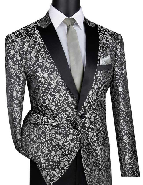 Linen Cotton Twill Suit Jacket Silver - Calibre Menswear