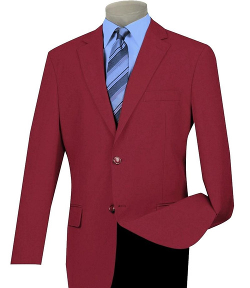  Mens Burgundy 2 Button Blazer Z-2PP Size 54R Final Sale 