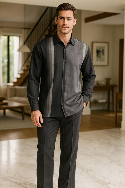  Stacy Adams Mens Casual Walking Suit Black Stripe 15082 