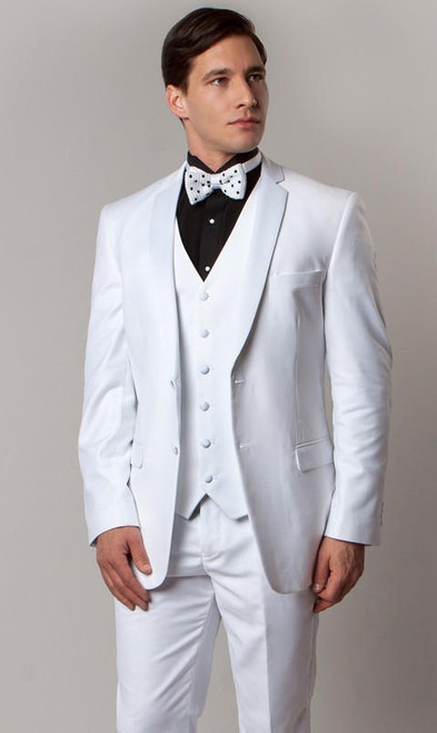  Wedding Suits for Men White 3 Piece Tuxedo MT400 