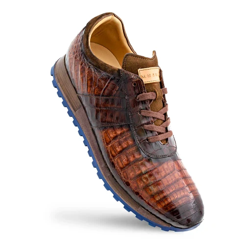 Mezlan Men's  Sport Rust/ Brown Crocodile Fashion Sneaker Barrow 50187-F