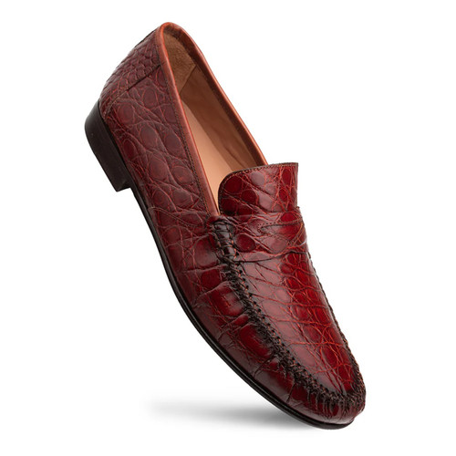 Mezlan Mens Crocodile Slip On Cognac Fashion Shoes Armano