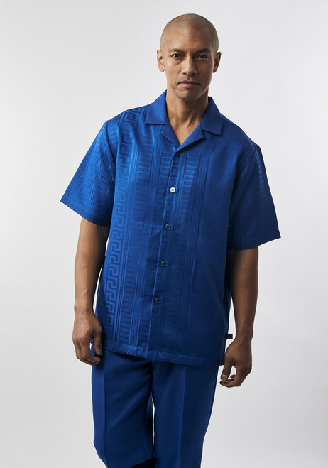  Stacy Adams Mens Walking Set Blue Short Sleeved Outfit 75032 