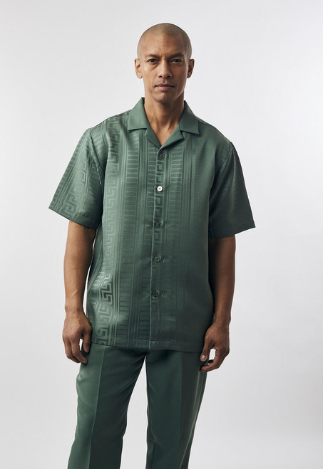  Stacy Adams Mens Walking Set Green Short Sleeved Outfit 75032 