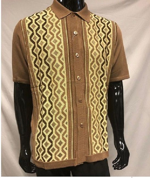 Silversilk Mens Cafe Knit 1960s Style Knitted Shirt 8119 Size 3XL